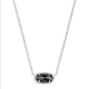 Elisa Silver Pendant Necklace In Black